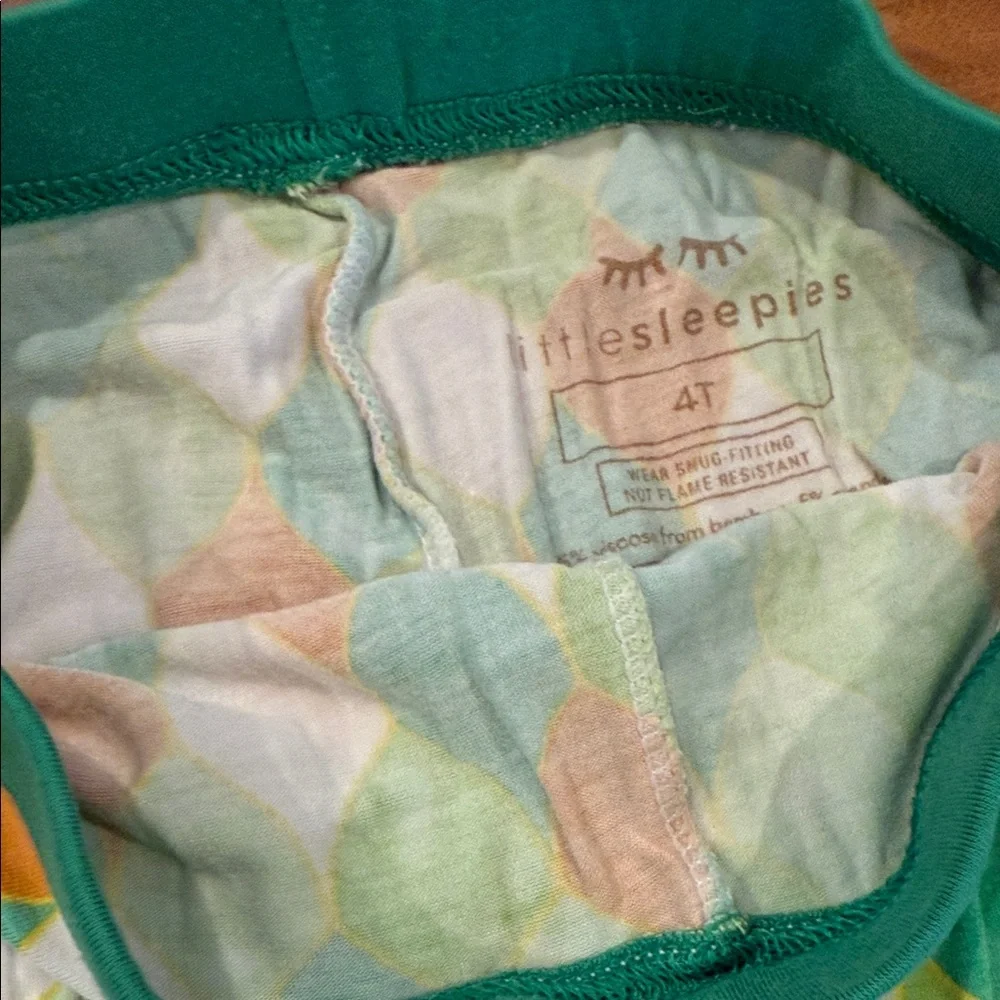 Little Sleepies Dragon Scales PLAY condition Pajama Set 4t - Picture 7 of 9